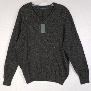 NWT Turtleson Crossover Sweater Pullover Merino Wool Linen Blend V-neck size L